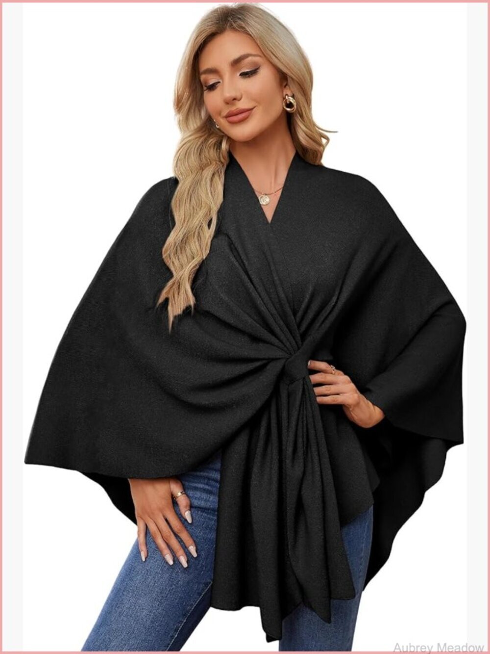 Open Front Poncho Shawl Wrap Sweater Cardigan
